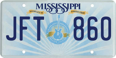 MS license plate JFT860