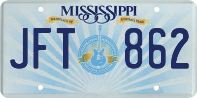 MS license plate JFT862
