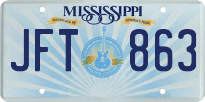 MS license plate JFT863
