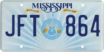 MS license plate JFT864