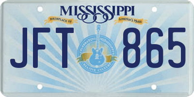 MS license plate JFT865