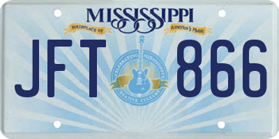 MS license plate JFT866
