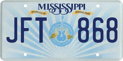 MS license plate JFT868