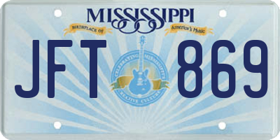 MS license plate JFT869