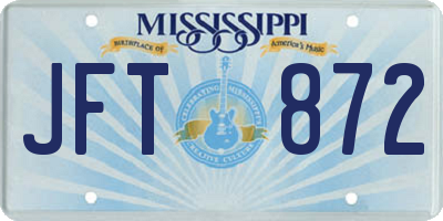 MS license plate JFT872