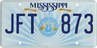 MS license plate JFT873