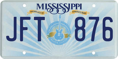 MS license plate JFT876