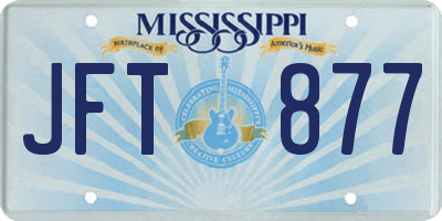 MS license plate JFT877