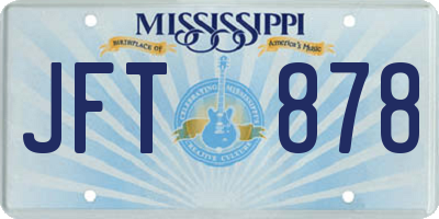 MS license plate JFT878