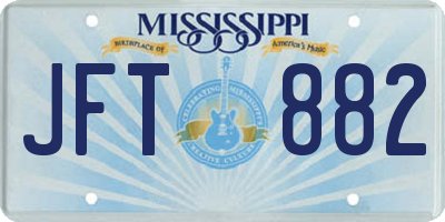 MS license plate JFT882