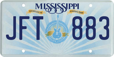 MS license plate JFT883