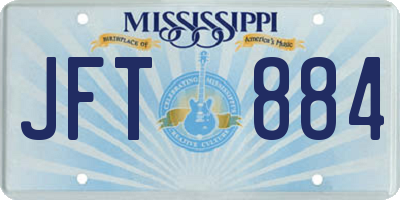 MS license plate JFT884