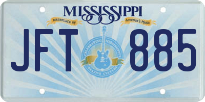MS license plate JFT885