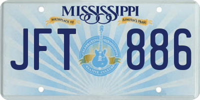 MS license plate JFT886