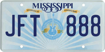 MS license plate JFT888