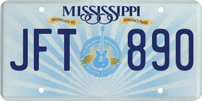 MS license plate JFT890