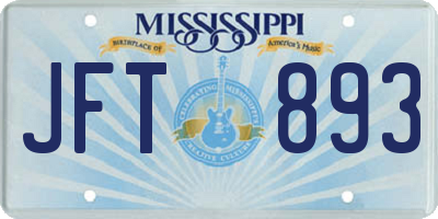 MS license plate JFT893