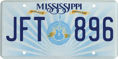 MS license plate JFT896