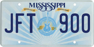 MS license plate JFT900