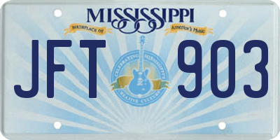 MS license plate JFT903