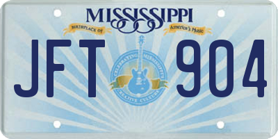 MS license plate JFT904