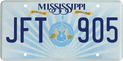 MS license plate JFT905