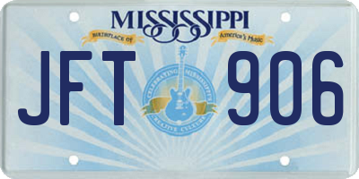 MS license plate JFT906