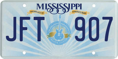 MS license plate JFT907