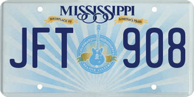MS license plate JFT908