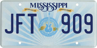MS license plate JFT909