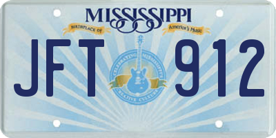 MS license plate JFT912