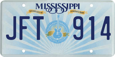MS license plate JFT914