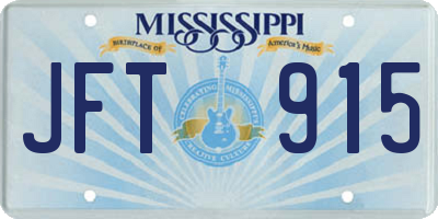 MS license plate JFT915