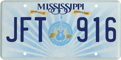 MS license plate JFT916
