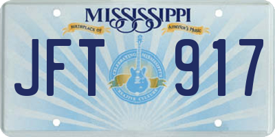 MS license plate JFT917