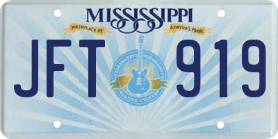 MS license plate JFT919