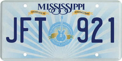 MS license plate JFT921