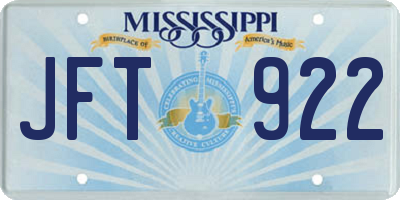 MS license plate JFT922