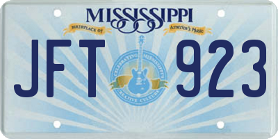 MS license plate JFT923