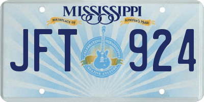 MS license plate JFT924