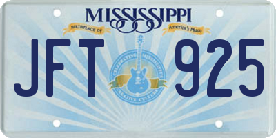 MS license plate JFT925