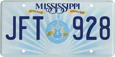 MS license plate JFT928