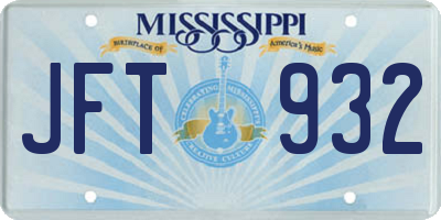 MS license plate JFT932