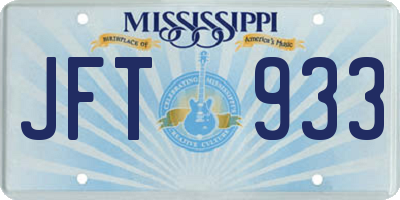 MS license plate JFT933