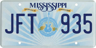 MS license plate JFT935