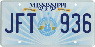 MS license plate JFT936