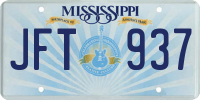 MS license plate JFT937