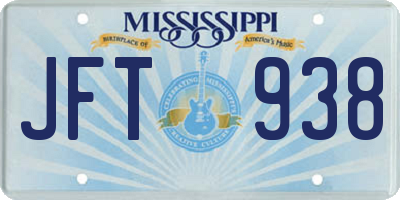 MS license plate JFT938