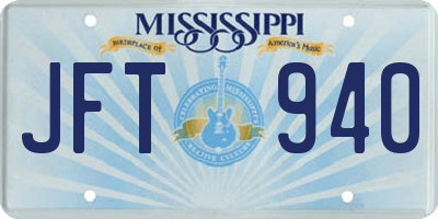 MS license plate JFT940