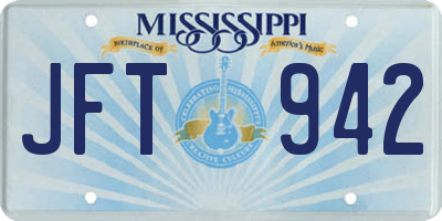 MS license plate JFT942